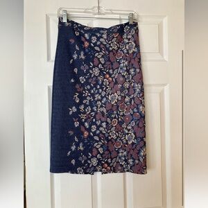 Anthropologie Floral Pattern Navy Pencil Skirt - Women's